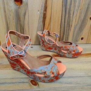BC Becasue Music is my Heartbeat Orange Print Platforms